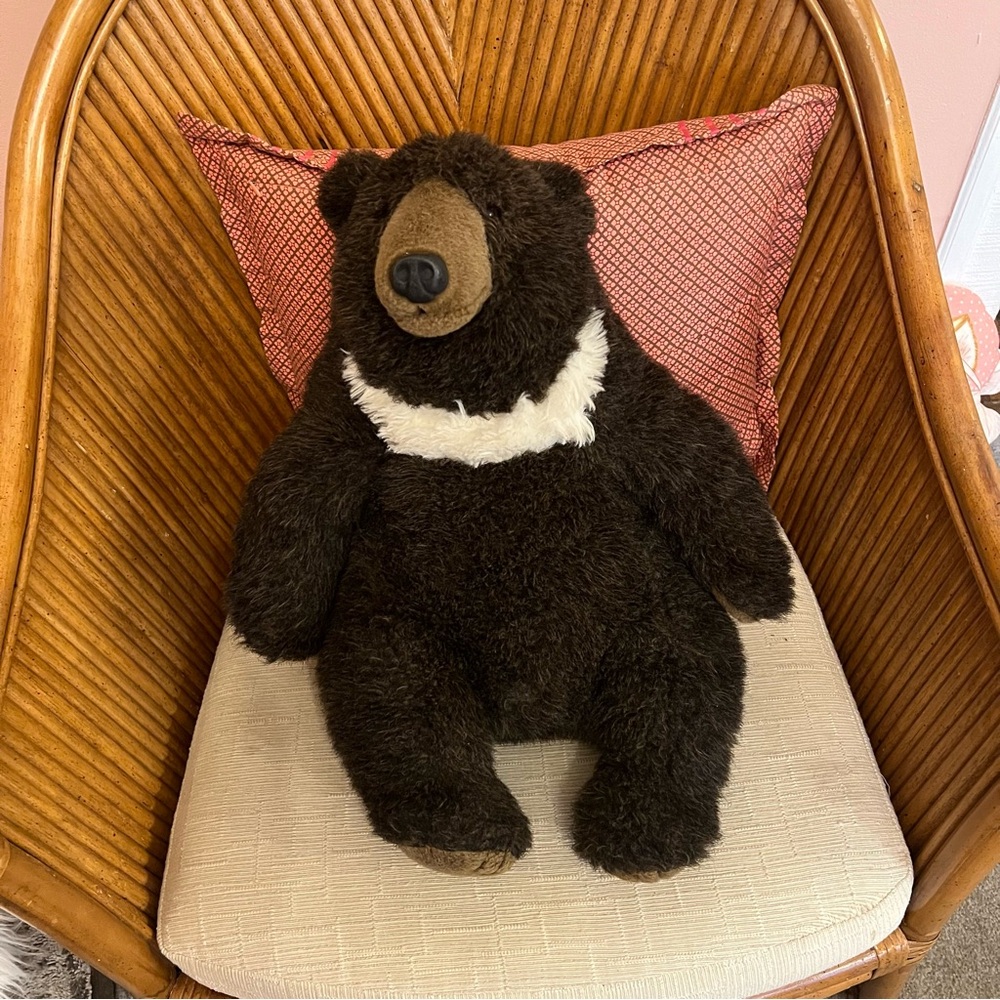 World Wildlife Fund 1985 Plush Brown Bear Grizzly Realistic VTG Stuffed Animal
